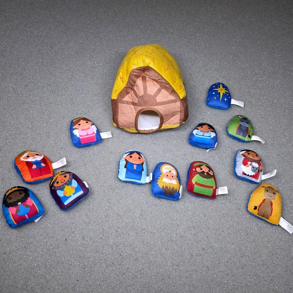 Plush Nativity Set Oriental Trading 13pc Christmas Story Stable Toy 14324743 New